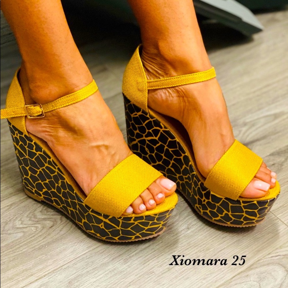 Fashion Animal Print Wedge Sandals- Size 6, 7, 8, 9, 10